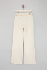 TRENDYOLMİLLA Ecru Chain Belt Detailed High Waist Less Flexible Wide Leg jeans - Image 7