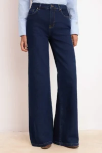 TRENDYOLMİLLA Dark Blue High Waist Middle Flexible Wide Leg Wide Leg jeans - Image 3