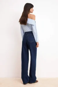 TRENDYOLMİLLA Dark Blue High Waist Middle Flexible Wide Leg Wide Leg jeans - Image 4