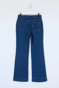 TRENDYOLMİLLA Dark Blue High Waist Iron Trace Less Flexible Wide Leg jeans - Image 6