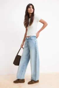 TRENDYOLMİLLA Mavi High Waist Baggy Fit Tencel Blended barrel jeans - Image 2