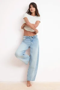 TRENDYOLMİLLA Mavi High Waist Baggy Fit Tencel Blended barrel jeans - Image 5