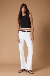 TRENDYOLMİLLA White High Waist Ekstra Flexible Flare flared leg jeans - Image 2