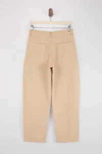 TRENDYOLMİLLA Beige Stitching Detailed High Waist 100% Cotton barrel jeans - Image 2