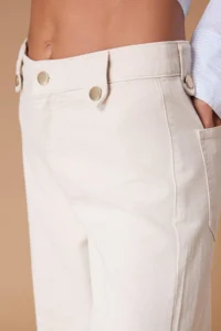 TRENDYOLMİLLA Ecru Draped Belt Detailed 100% Cotton High Waist Wide Leg jeans - Image 4