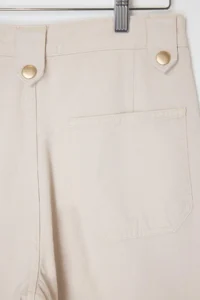 TRENDYOLMİLLA Ecru Draped Belt Detailed 100% Cotton High Waist Wide Leg jeans - Image 8