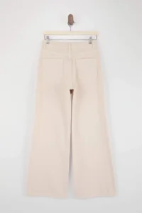 TRENDYOLMİLLA Beige Draped High Waist 100% Cotton Wide Leg jeans - Image 2