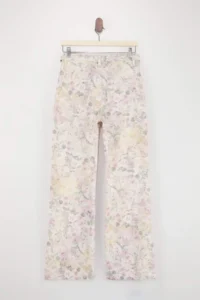 TRENDYOLMİLLA Multicolored Flowy Floral Printed 100% Cotton High Waist Wide Leg jeans - Image 2