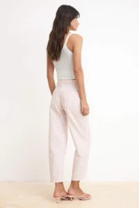 TRENDYOLMİLLA Multicolored Draped Striped Printed 100% Cotton High Waist barrel jeans - Image 4