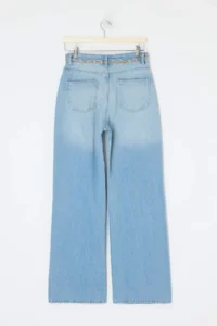 TRENDYOLMİLLA Mavi Arched 100% Cotton High Waist Wide Leg jeans - Image 2
