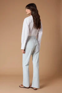 TRENDYOLMİLLA Multicolored Draped Striped High Waist Straight Plain Cut jeans - Image 4