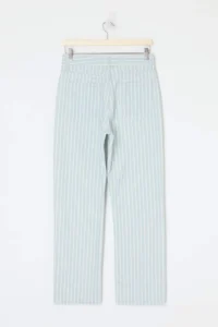TRENDYOLMİLLA Multicolored Draped Striped High Waist Straight Plain Cut jeans - Image 6