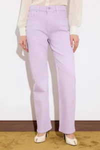 TRENDYOLMİLLA Limited Edition Lilac High Waist Straight jeans - Image 4