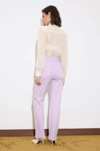 TRENDYOLMİLLA Limited Edition Lilac High Waist Straight jeans - Image 5