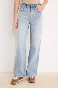 TRENDYOLMİLLA Mavi High Waist 100% Cotton Wide Leg Wide Leg jeans - Image 3