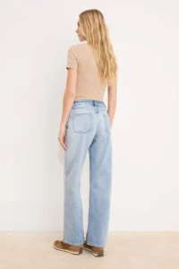 TRENDYOLMİLLA Mavi High Waist 100% Cotton Wide Leg Wide Leg jeans - Image 4