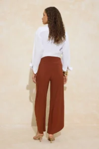 TRENDYOLMİLLA Brick Rejection barrel Seasonal Elastic Accessory Detailed Regular Waist Flexible Knitting Pants - Image 4