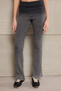 TRENDYOLMİLLA Teen Anthracite Flare/flared leg Washable Regular Waist LONG Ribbed Knitting Pants - Image 3