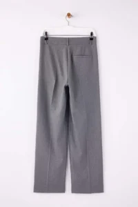 TRENDYOLMİLLA Anthracite Burgundy Striped Thick Touched/Winter Weaving Pants - Image 6
