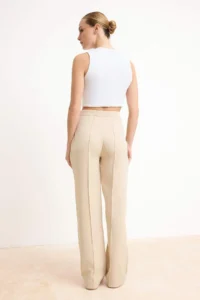 TRENDYOLMİLLA Beige Stone Belt Detailed Wide Leg/Wide Leg Pants - Image 4