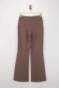 TRENDYOLMİLLA Brown Flare Belt Detailed Bodysuit hugging Low Waist Pants - Image 2