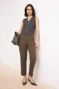 TRENDYOLMİLLA Mink Premium High Waist Cigarette Pattern Pensli Bilek Size Material  Pants - Image 2