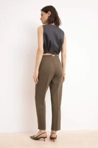 TRENDYOLMİLLA Mink Premium High Waist Cigarette Pattern Pensli Bilek Size Material  Pants - Image 4
