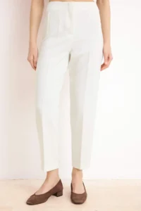 TRENDYOLMİLLA White Premium High Waist Cigarette Pattern Pensli Bilek Size Dress Pants - Image 3