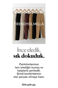 TRENDYOLMİLLA White Premium High Waist Cigarette Pattern Pensli Bilek Size Dress Pants - Image 5