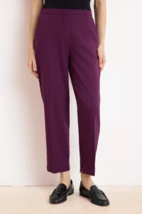 TRENDYOLMİLLA Plum Premium Satin Surface Cigarette Dress Pants - Image 3