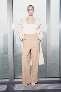 TRENDYOLMİLLA Limited Edition Beige Double Belt Detailed Wide Leg/Wide Leg Pants