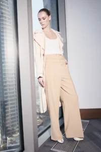TRENDYOLMİLLA Limited Edition Beige Double Belt Detailed Wide Leg/Wide Leg Pants - Image 2