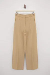 TRENDYOLMİLLA Limited Edition Beige Double Belt Detailed Wide Leg/Wide Leg Pants - Image 5