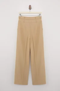 TRENDYOLMİLLA Limited Edition Beige Double Belt Detailed Wide Leg/Wide Leg Pants - Image 6