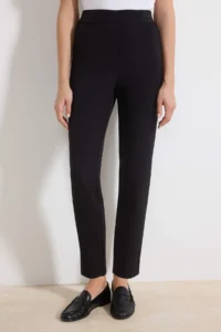 TRENDYOLMİLLA Black Elastic Waist Weaving Cigarette Pants - Image 2