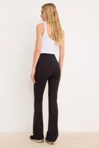 TRENDYOLMİLLA Black Flare/flared leg ribbed High Waist LONG Scuba Knitting Pants - Image 4