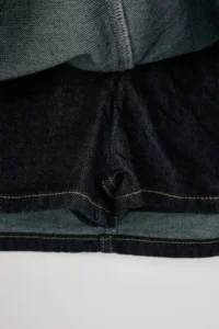 TRENDYOLMiLLA Teen Dark Blue Waist Detailed 100% Cotton Denim Shorts Skirt - Image 7