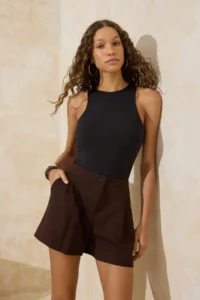TRENDYOLMiLLA Brown Mini Basic Material Shorts & Bermuda - Image 2