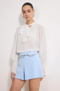 TRENDYOLMiLLA Light Blue Mini Chain Belt Detailed Shorts & Bermuda - Image 2