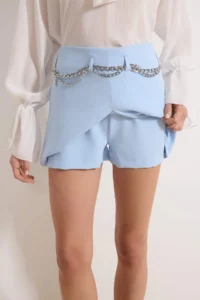 TRENDYOLMiLLA Light Blue Mini Chain Belt Detailed Shorts & Bermuda - Image 3