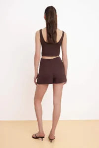 TRENDYOLMiLLA Brown Button Detailed Shorts & Bermuda - Image 5