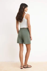 TRENDYOLMiLLA Khaki Regular Regular Waist Pipe Both Short Modal Knitting Shorts & Bermuda - Image 4
