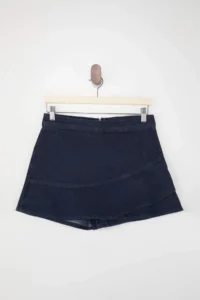 TRENDYOLMiLLA Dark Blue with flywheel 100% Cotton denim Shorts Skirt - Image 6