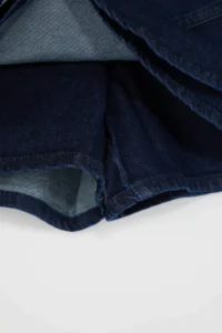 TRENDYOLMiLLA Dark Blue with flywheel 100% Cotton denim Shorts Skirt - Image 7