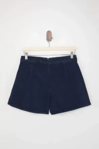 TRENDYOLMiLLA Dark Blue with flywheel 100% Cotton denim Shorts Skirt - Image 8