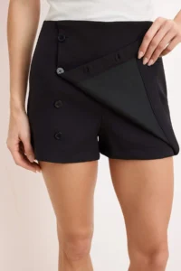 TRENDYOLMiLLA Black Mini Button Detailed Shorts Skirt Shorts & Bermuda - Image 3