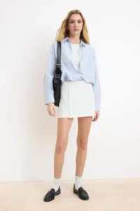 TRENDYOLMiLLA White Mini Button Detailed Shorts Skirt Shorts & Bermuda
