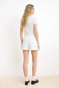 TRENDYOLMiLLA White Mini Button Detailed Shorts Skirt Shorts & Bermuda - Image 4