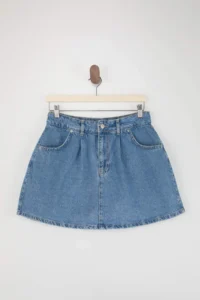 TRENDYOLMiLLA Teen Blue Mini denim Shorts Skirt