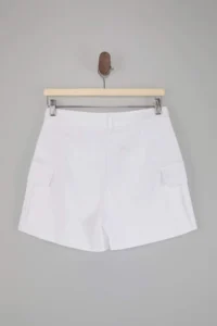 TRENDYOLMiLLA White Gabardine Pocket Detail Shorts & Bermuda - Image 3